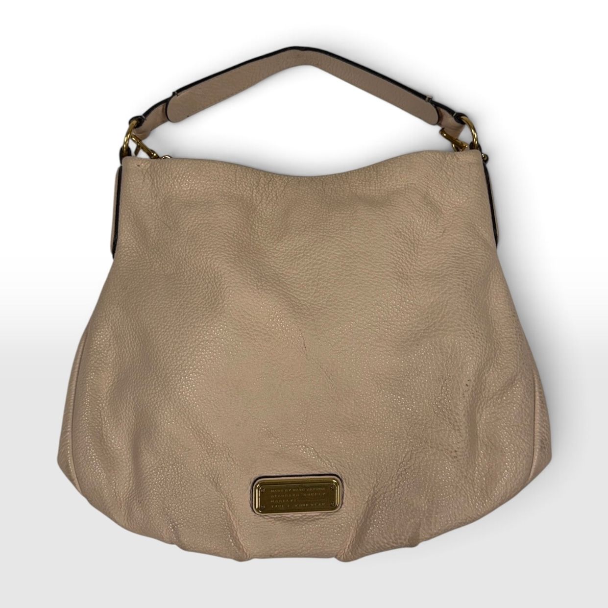 MARC BY MARC JACOBS CLASSIC Q HILLIER NUDE LEATHER HOBO BAG