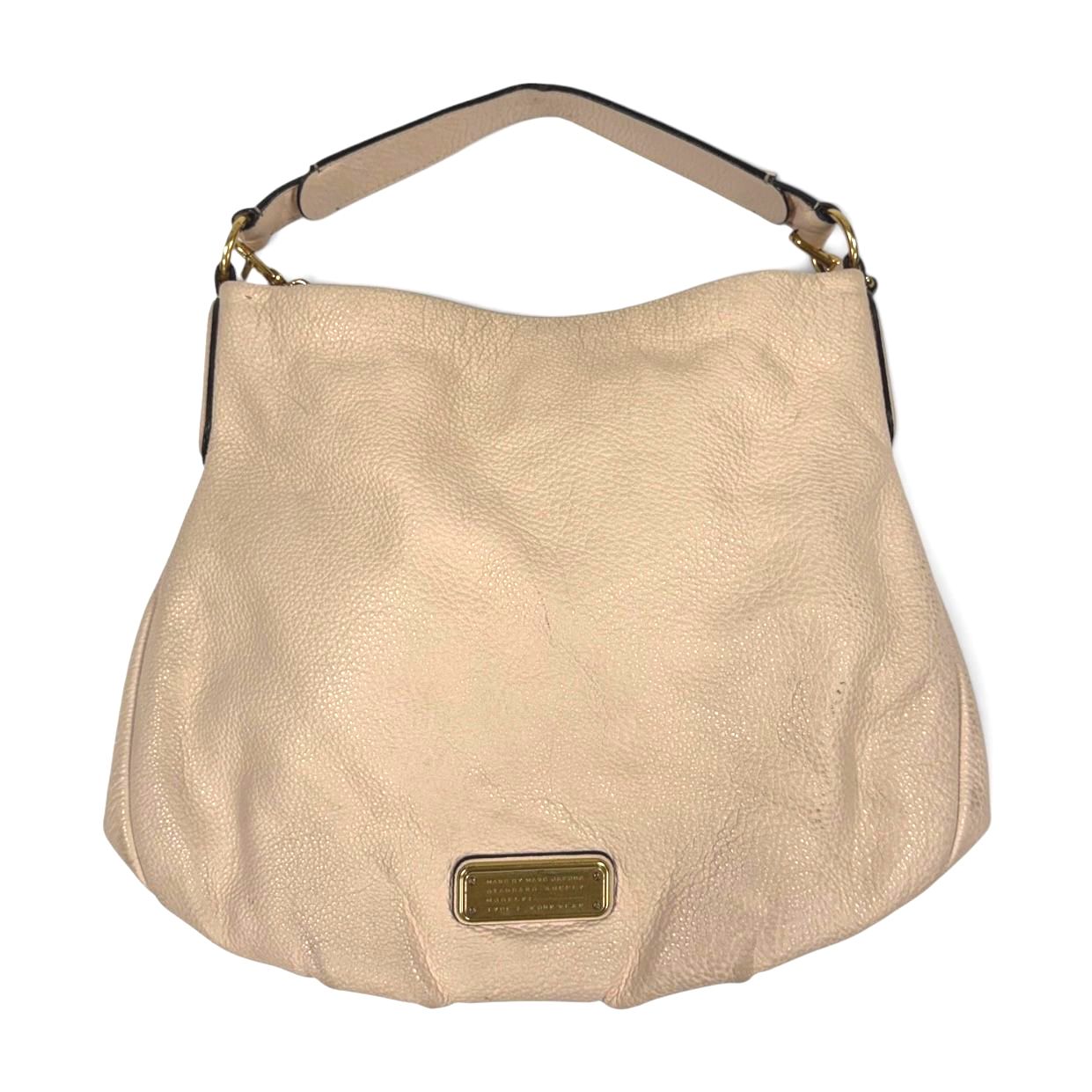 MARC BY MARC JACOBS CLASSIC Q HILLIER NUDE LEATHER HOBO BAG