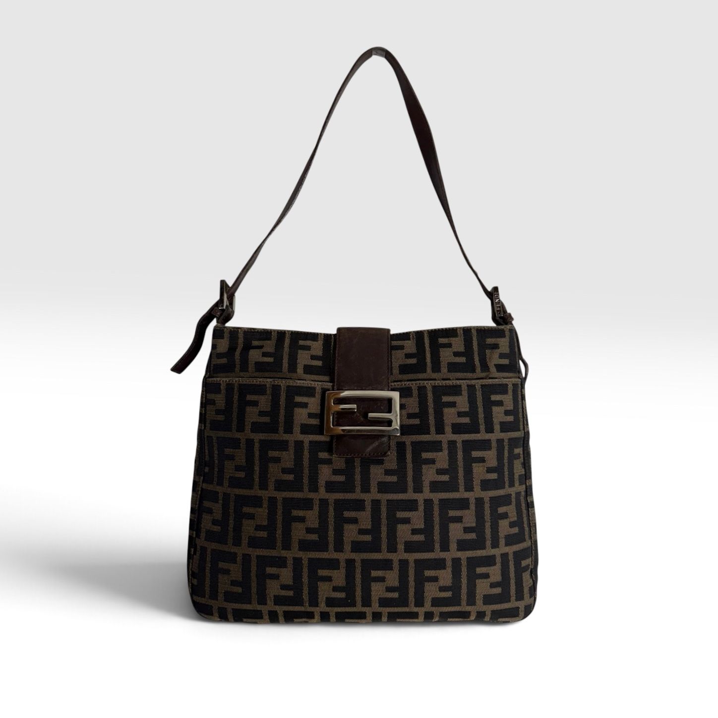 FENDI BY SILVIA VENTURINI FENDI ZUCCA FF JACQUARD SHOULDER BAG 2000S