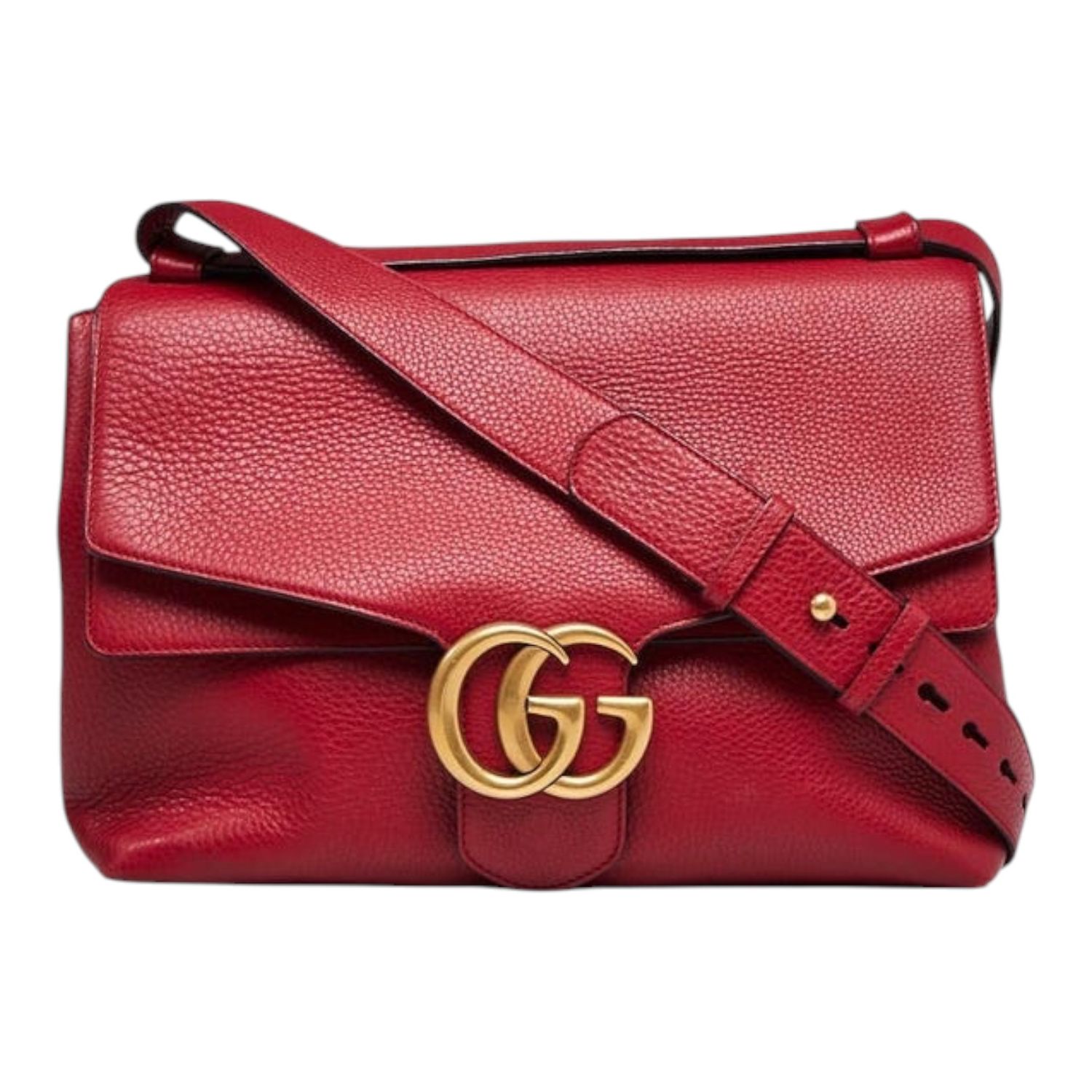 GUCCI GG MARMONT LEATHER SHOULDER BAG BY ALESSANDRO MICHELE – RED