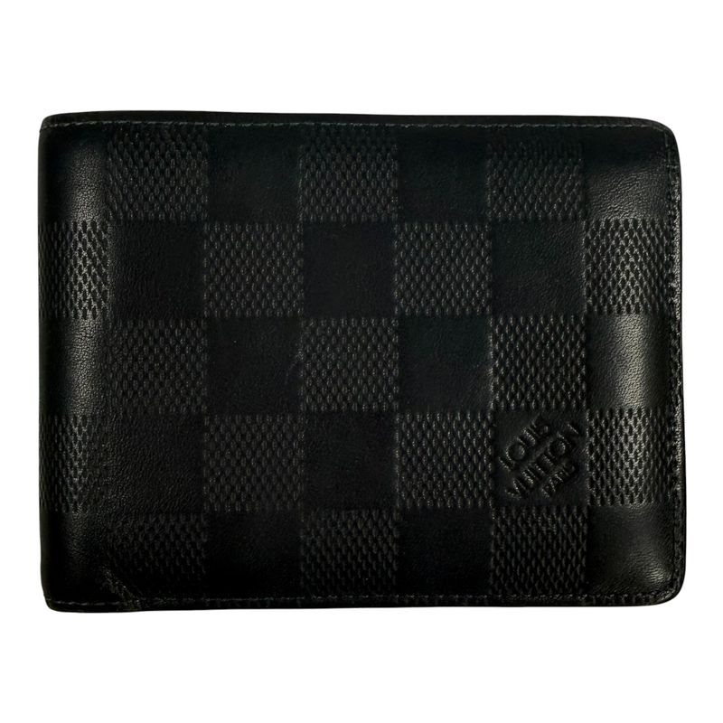 LOUIS VUITTON MULTIPLE WALLET BLACK DAMIER INFINI LEATHER BIFOLD