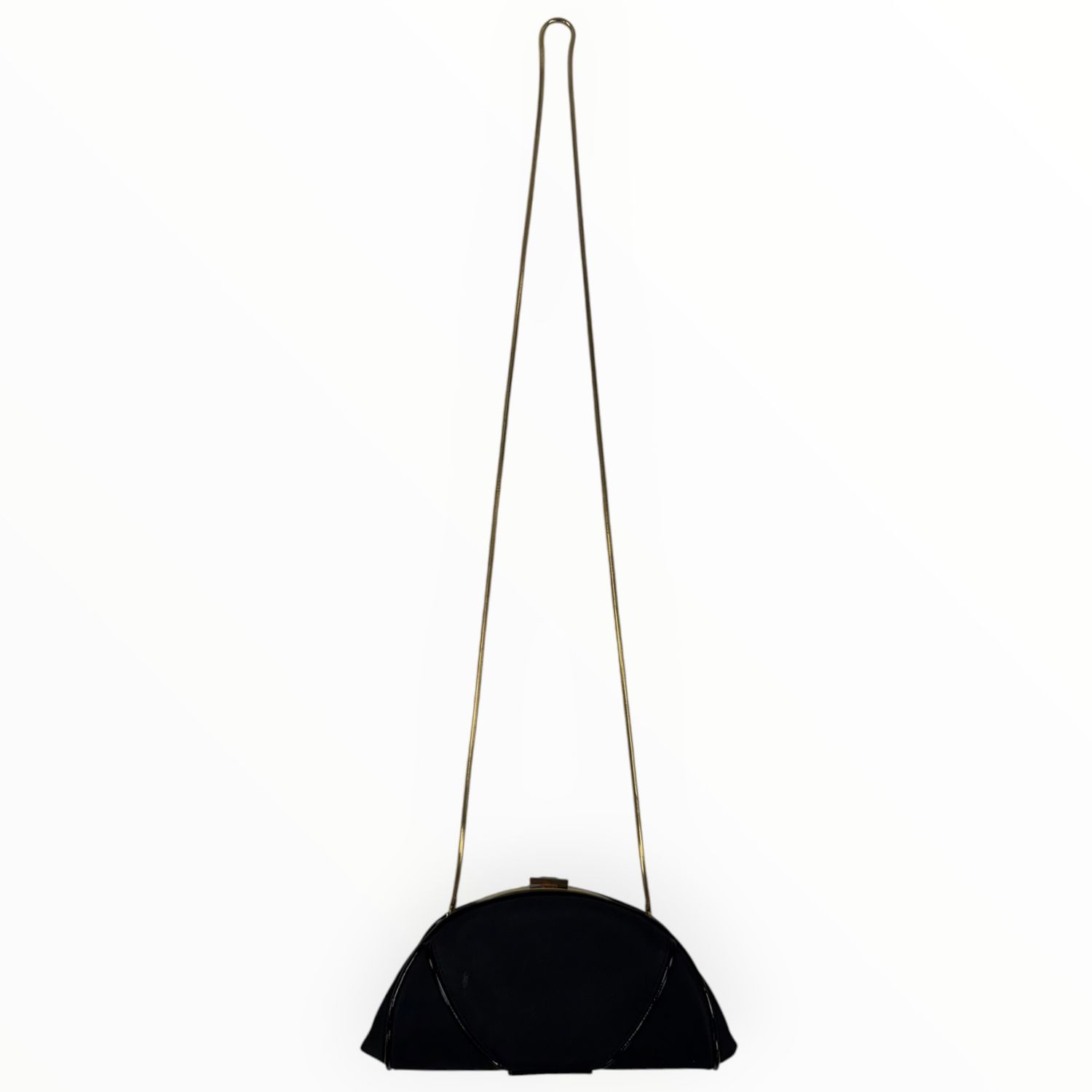 CHRISTIAN DIOR VINTAGE BLACK NYLON HALF-MOON EVENING SHOULDER BAG BY JOHN GALLIANO 2004