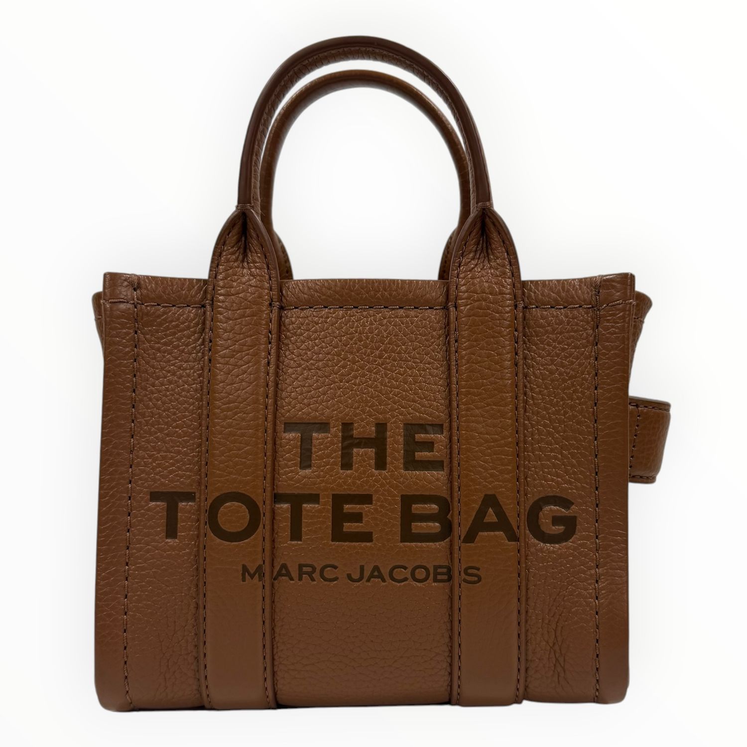 MARC JACOBS THE LEATHER MINI TOTE BAG BROWN