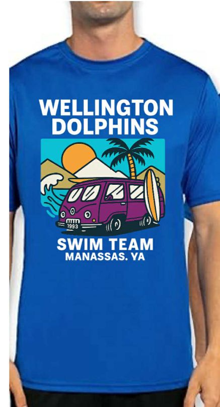 🚌 Wellington Dolphins Purple Bus Logo T-Shirt – Manassas, VA Sport Performance T-Shirt | 100% Moisture-Wicking Polyester