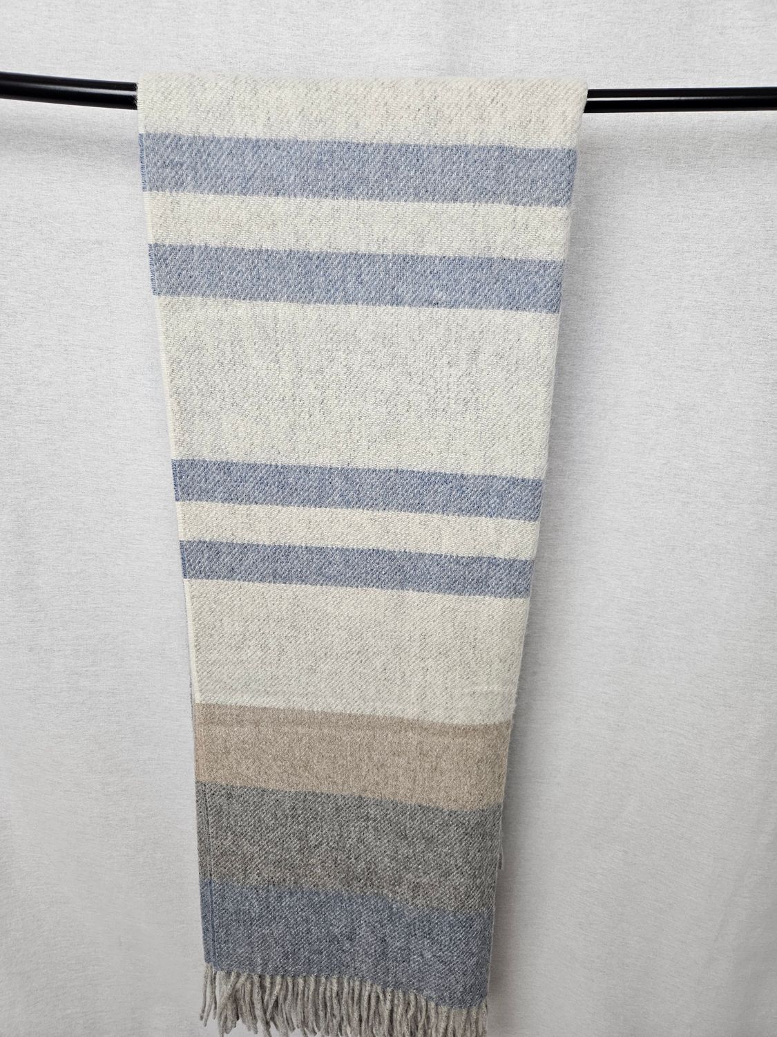 Hatch Striped Blanket, Color: Blue Ice/Silver/Tan