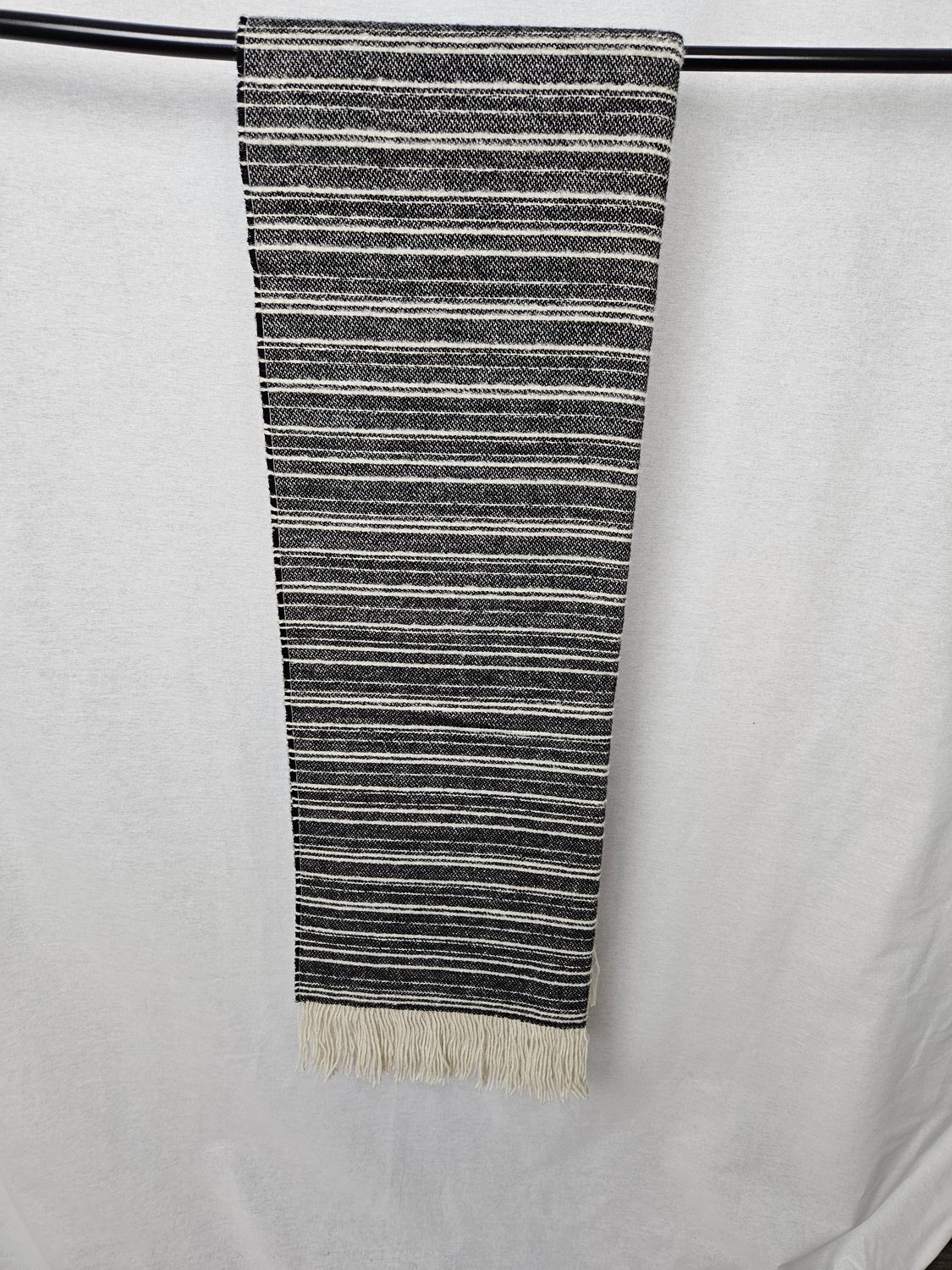 Textured Lines Blanket, Color: Navy/Ivory