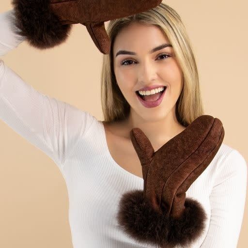 Sheep Skin Gloves w/Alpaca Fur