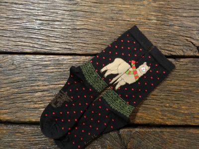 Alpaca Christmas Crew Socks