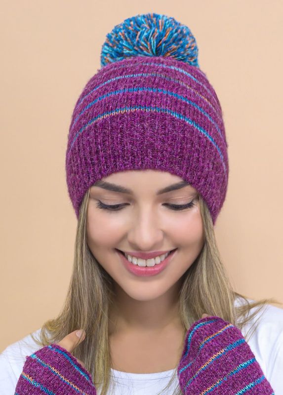 Brushed Striped Alpaca Hat