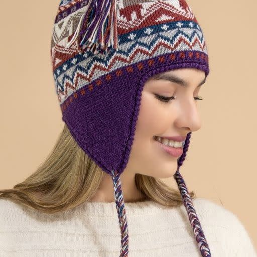 Machu Picchu Alpaca Hat w/Ear Flaps