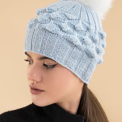 Priscilla Alpaca Fur Pompom Hat