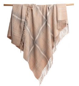 100% Baby Alpaca Shaded Plaid Blanket