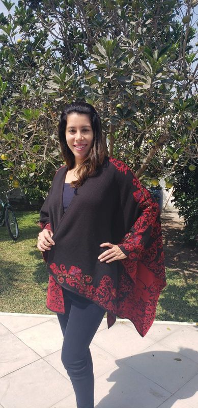 Kantu Flower Reversible Ruana