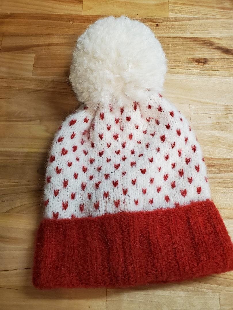 American Brushed Alpaca Hat, Color: Scarlet/White