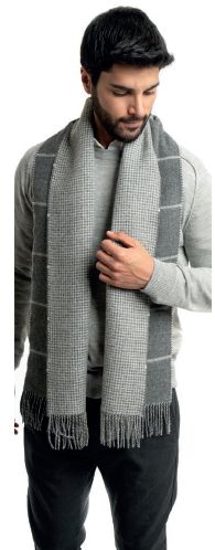 Reversible Window Pane Scarf, Color: Charcoal