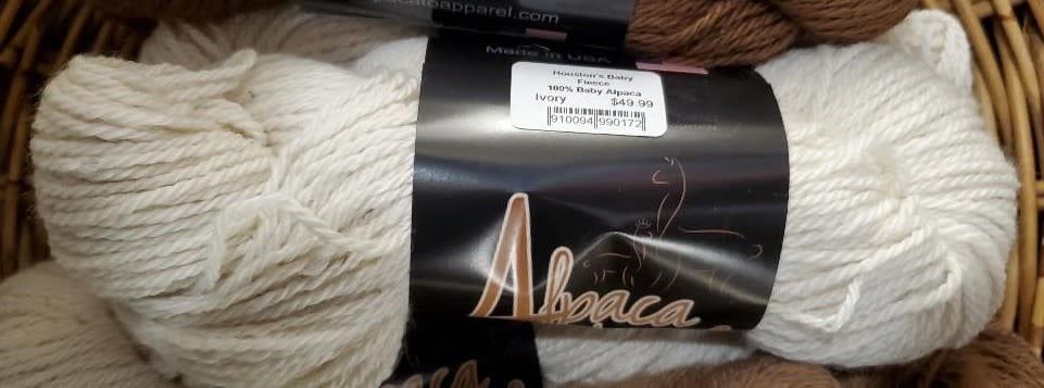 Baby Alpaca Worsted Weight Yarn, Color: Ivory