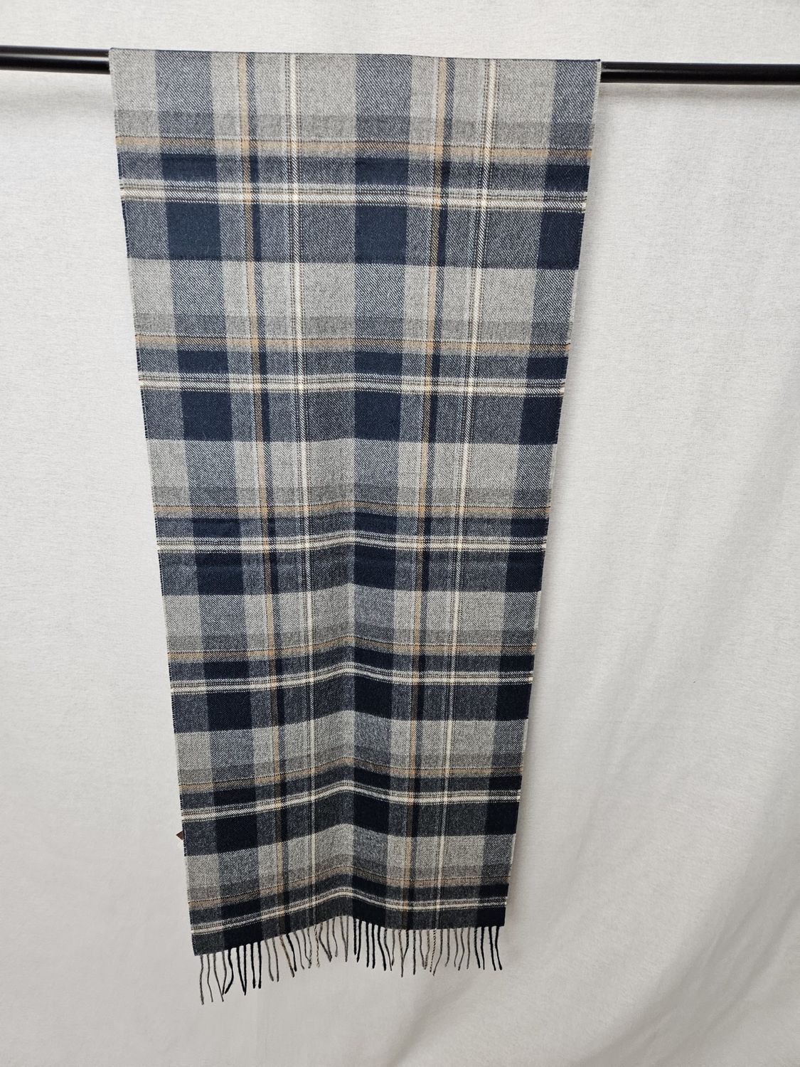 Oversized Plaid Scarf, Color: Nordic Grey