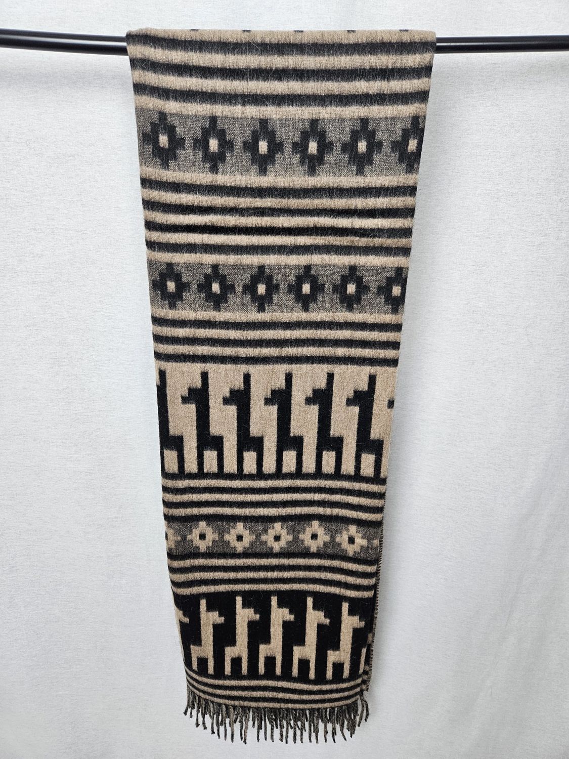 Peruvian Alpaca Blanket, Color: Black/Brown