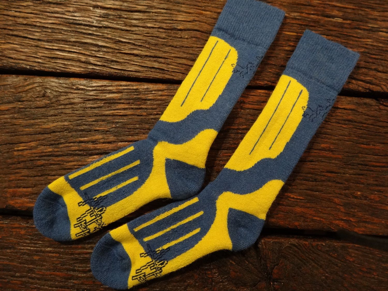 Mountaineer Socks, Color: Blue/Yellow, Size: Small/Medium