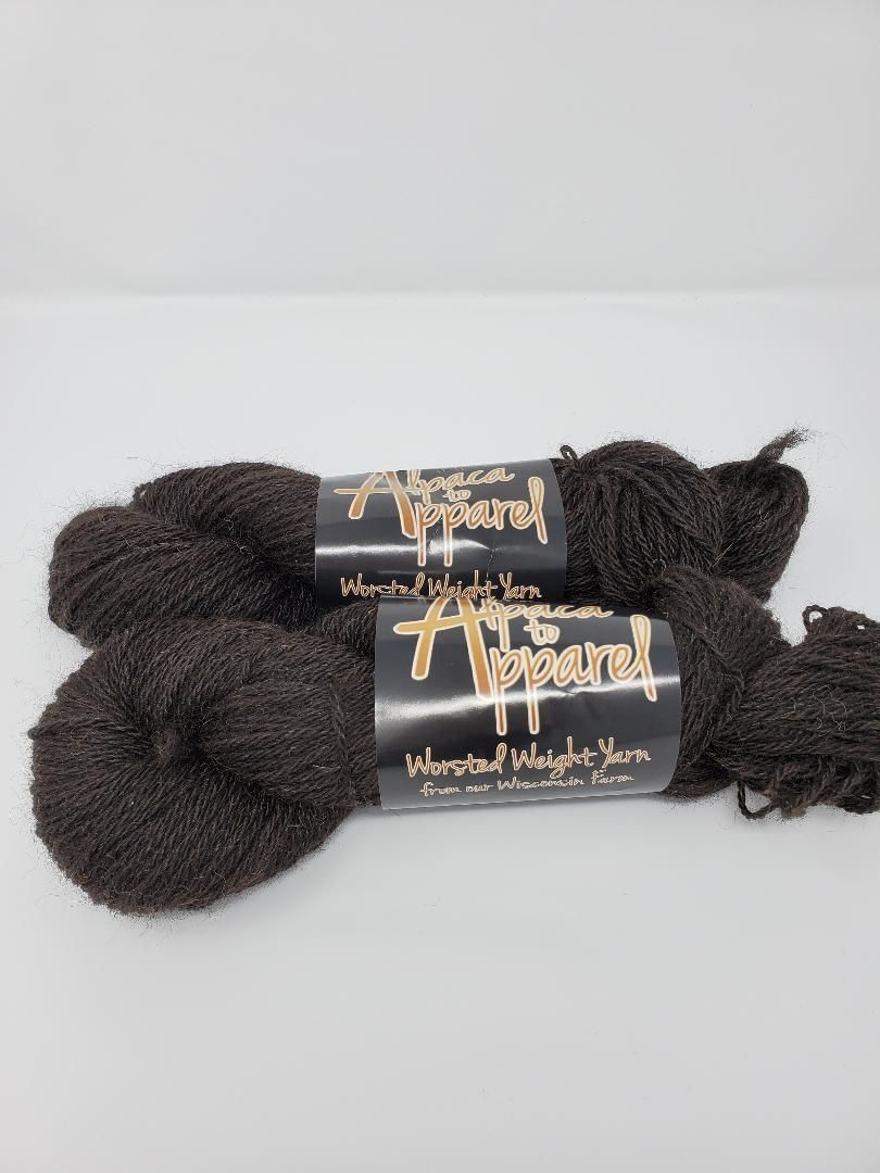 Alpaca Worsted Weight Yarn, Color: Black