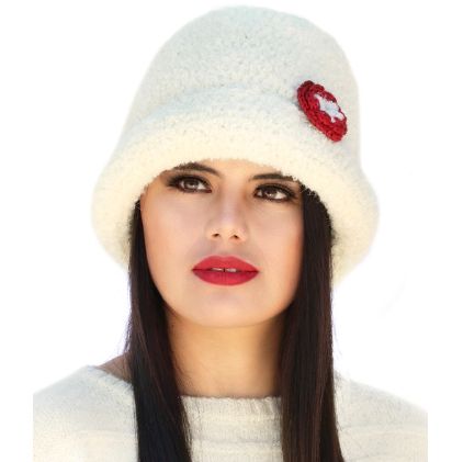 Boucle Flower Hat, Color: Ivory