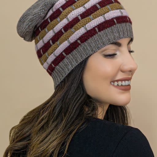 Justin  Striped Alpaca Hat, Color: Sand/Multi