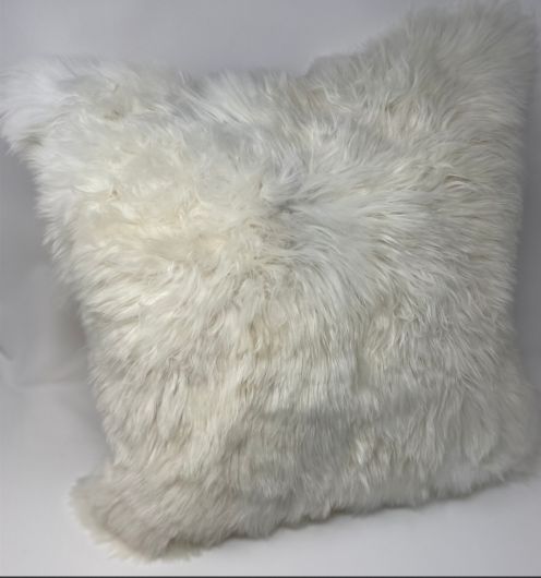 Fur Pillow 24&quot;x24&quot;, Color: Ivory