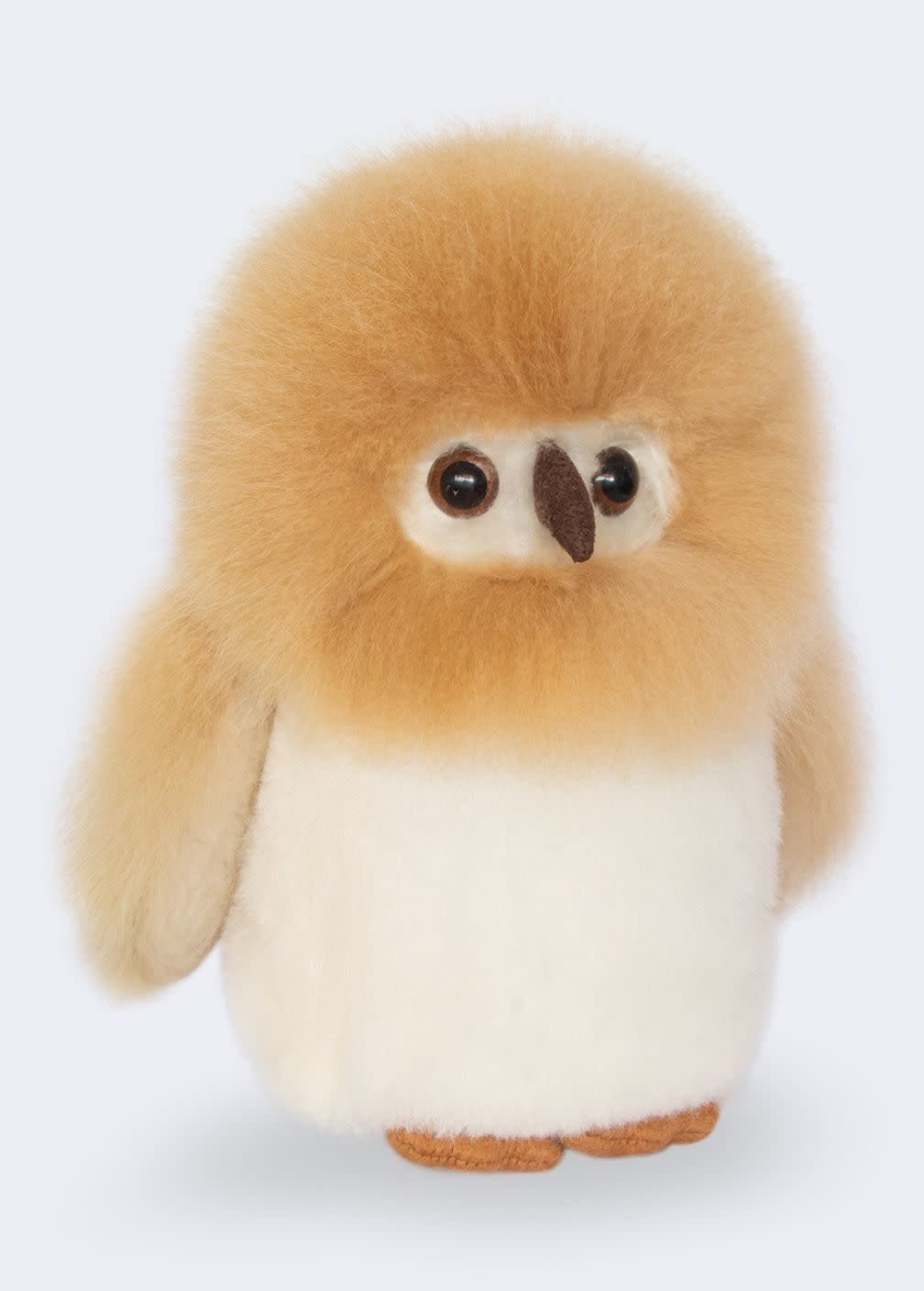 Alpaca Stuffed Owl, Color: Beige/White