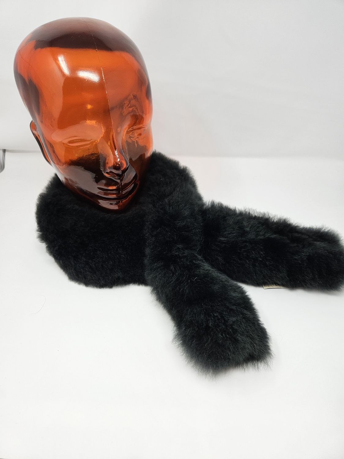 Fur Scarf, Color: Black