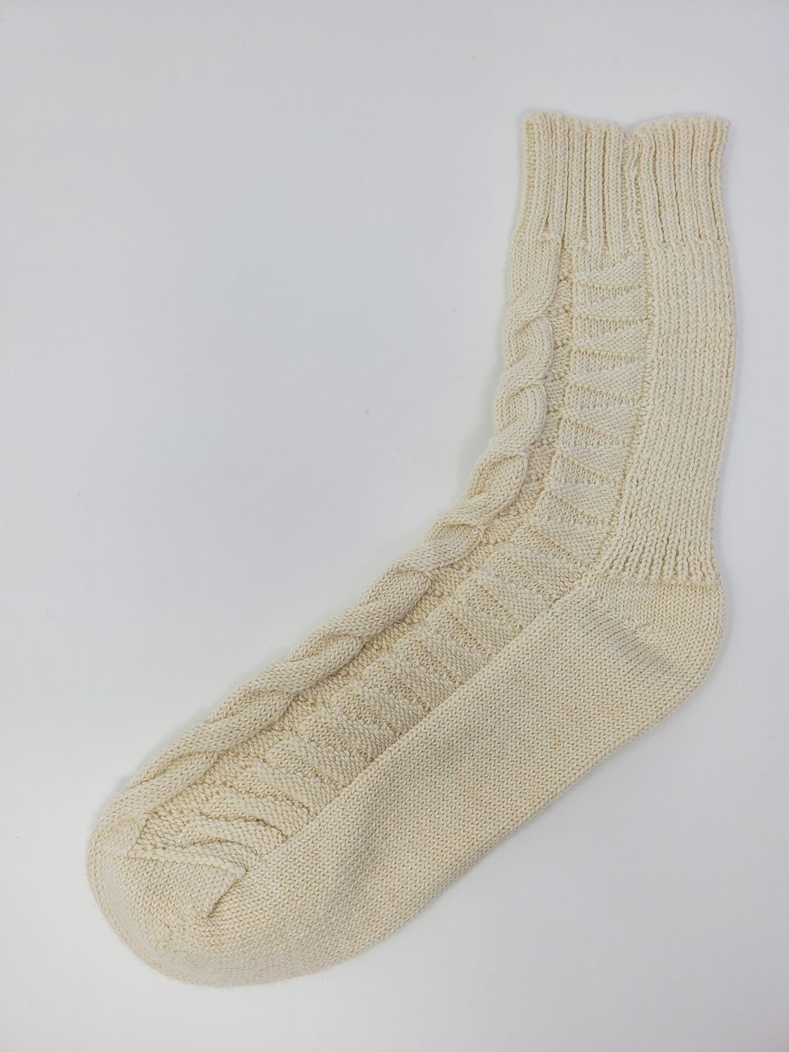 Alpaca Cable Socks 100% Baby Alpaca, Color: Ivory, Size: Small/Medium