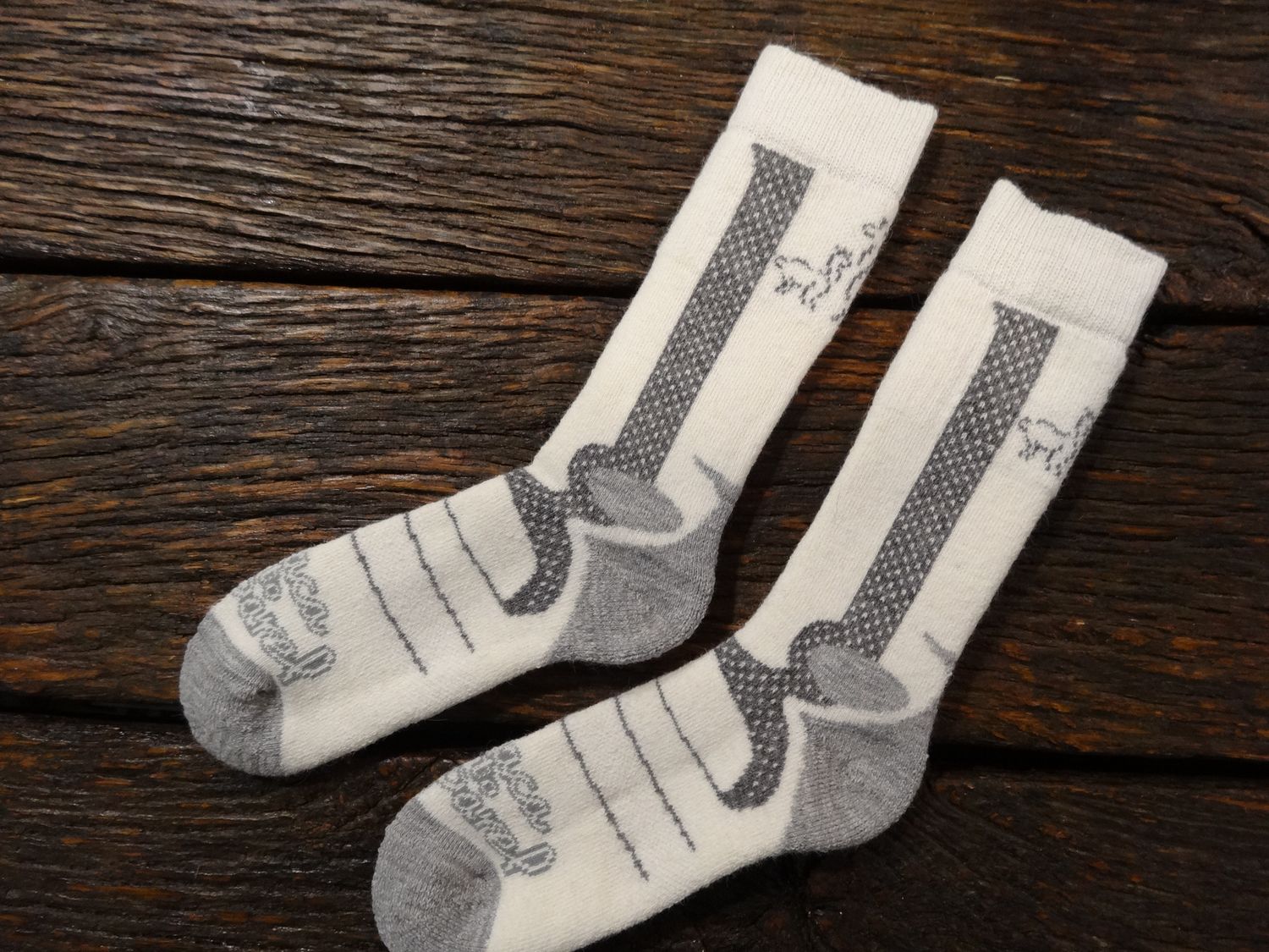 Mountaineer Socks, Color: Ivory/Charcoal, Size: Small/Medium