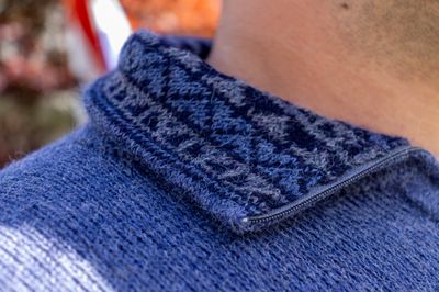Patterned Quarter Zip Sweater