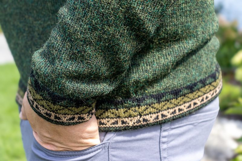 Patterned Quarter Zip Sweater