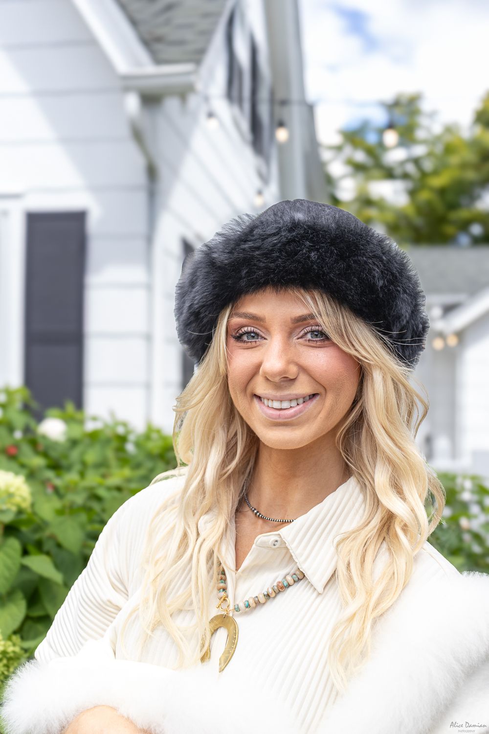 Alpaca Fabric Fur Hat, Color: Black