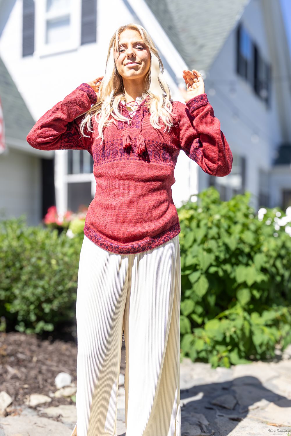 Cusco Hoodie, Color: Red, Size: Small
