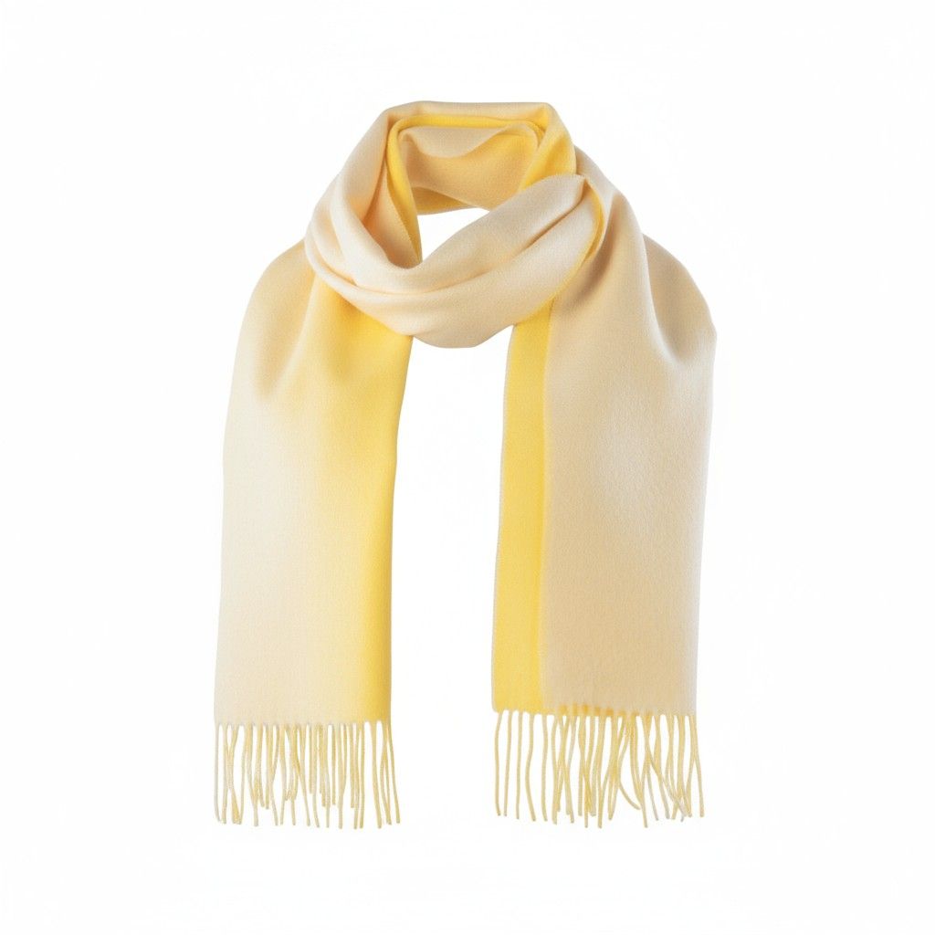 Double Face Scarf, Color: Yellow/Ivory