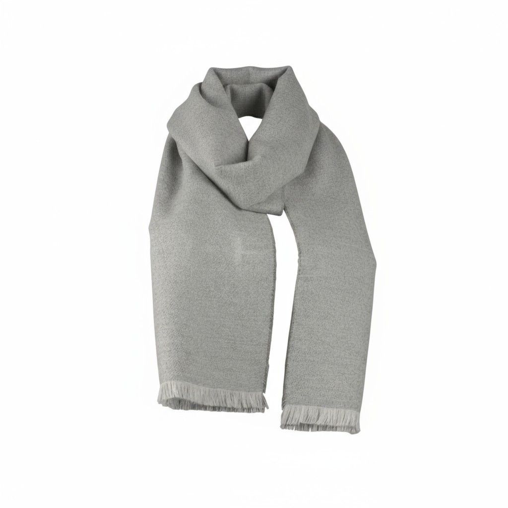 Royal Alpaca Herringbone Eyelash Fringe Scarf, Color: Silver