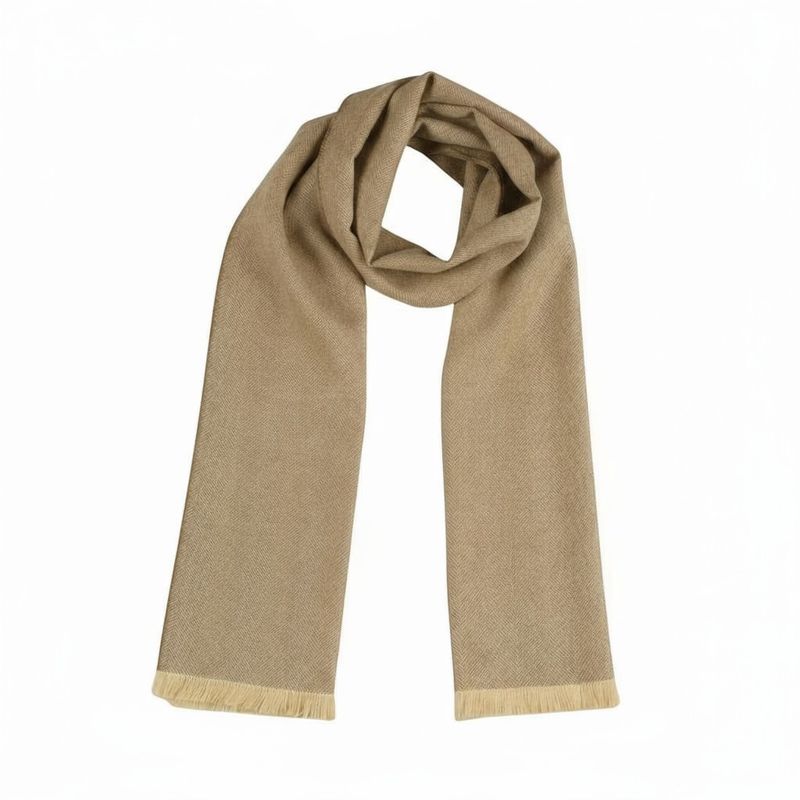 Royal Alpaca Herringbone Eyelash Fringe Scarf