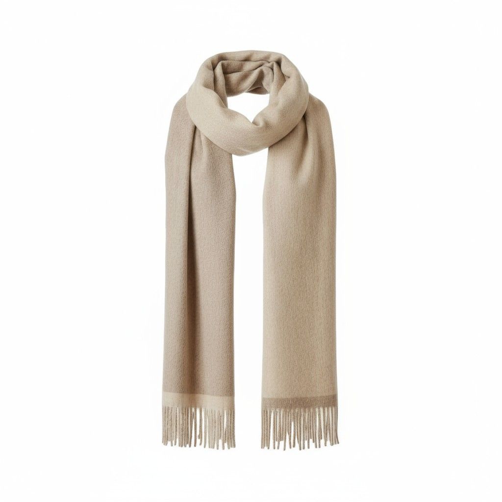 ECO Double Face Scarf, Color: Beige/Ivory