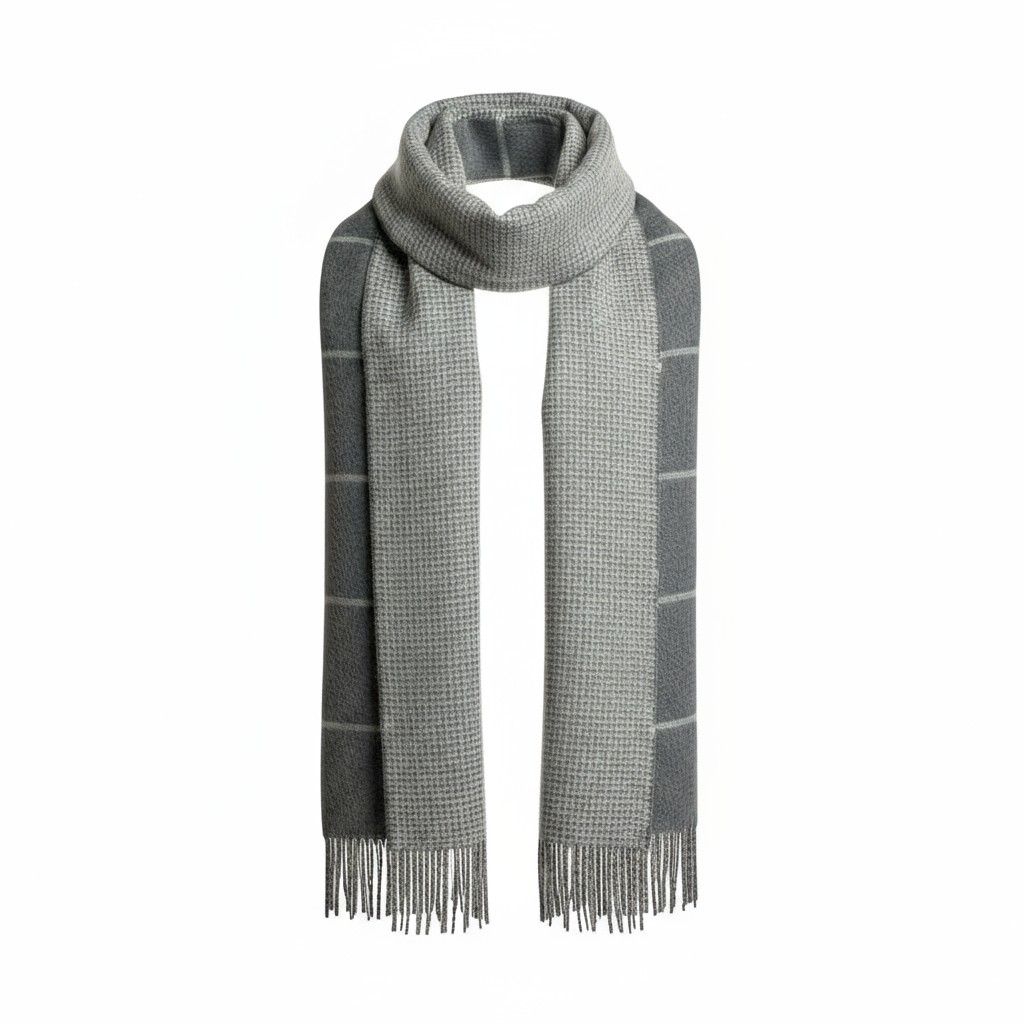 Reversible Window Pane Scarf, Color: Charcoal