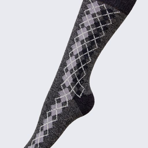 Classic Diamond Dress Socks, Color: Grey/Dk Grey, Size: Small/Medium