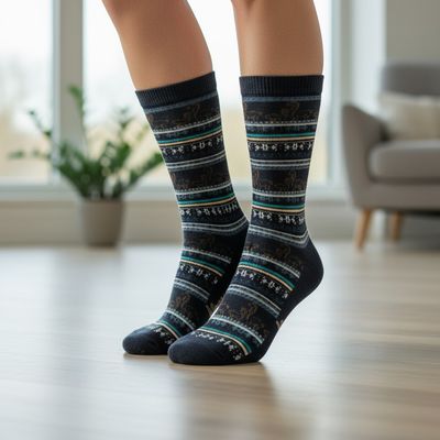 Alpaca Print Crew Socks