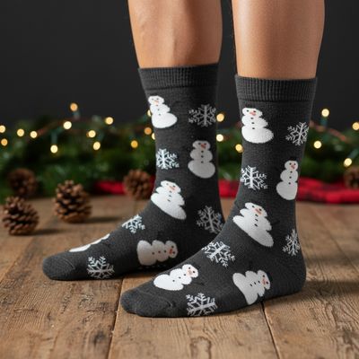 Alpaca Christmas Crew Socks