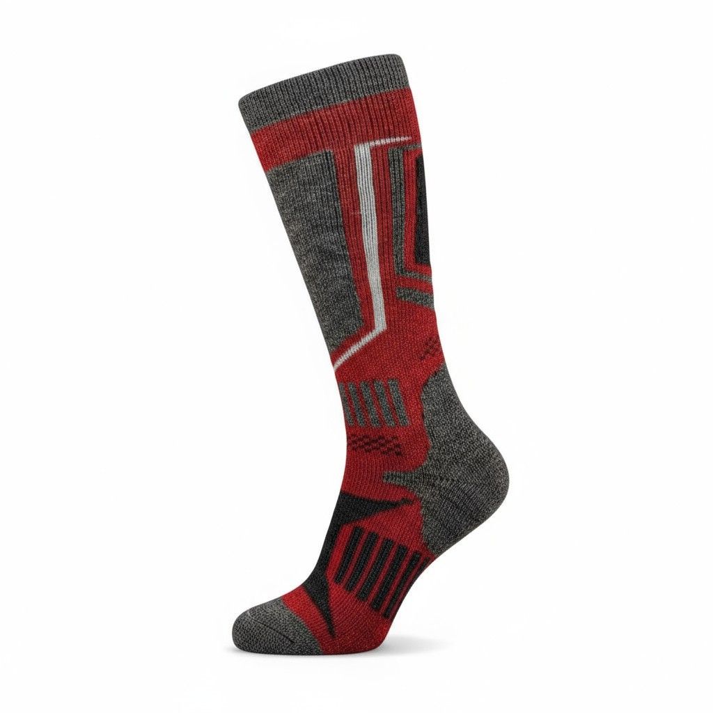 Light Weight Ski &amp; Snowboard Socks, Color: Red/Dk Grey, Size: Small/Medium