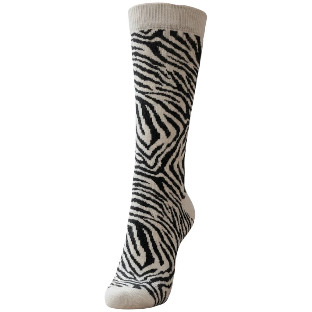 Zebra Alpaca Socks, Color: Black/Natural, Size: Small