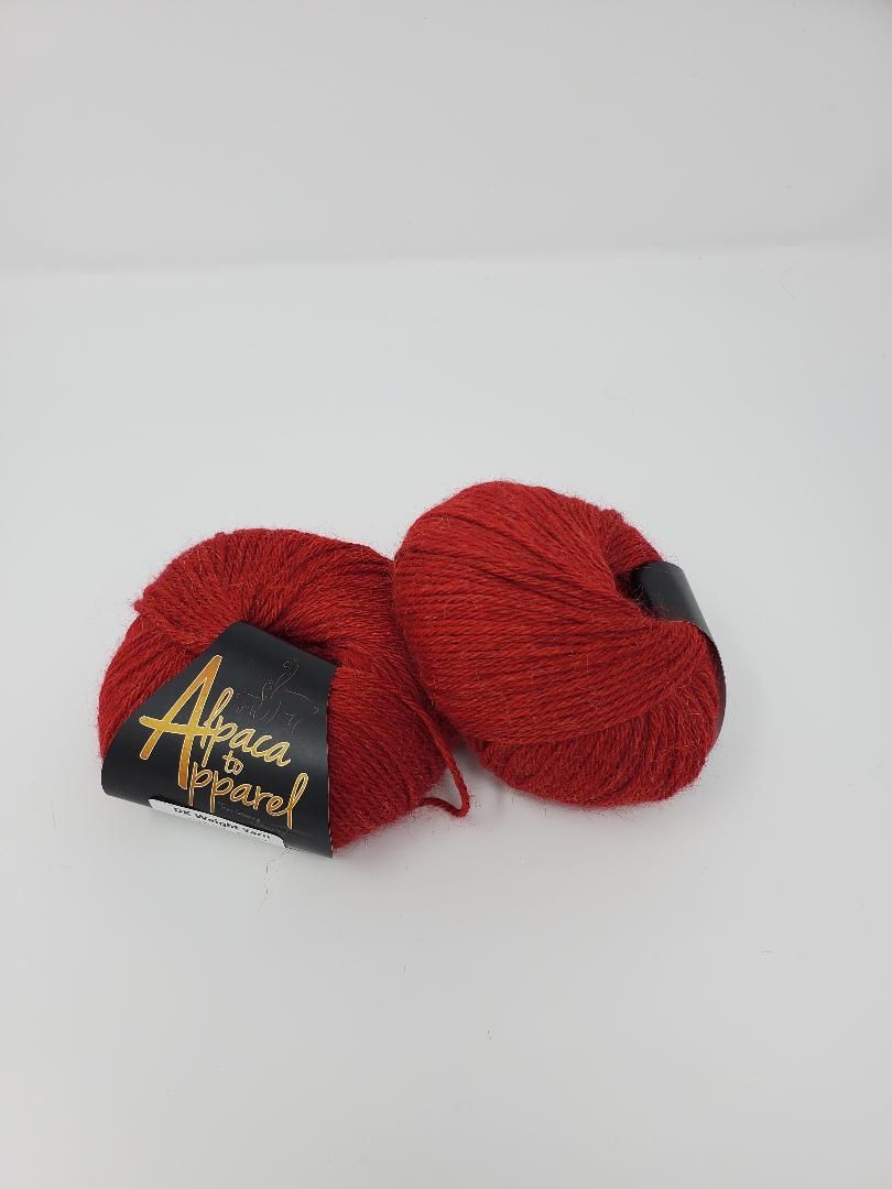 Alpaca DK Weight Yarn, Color: Red