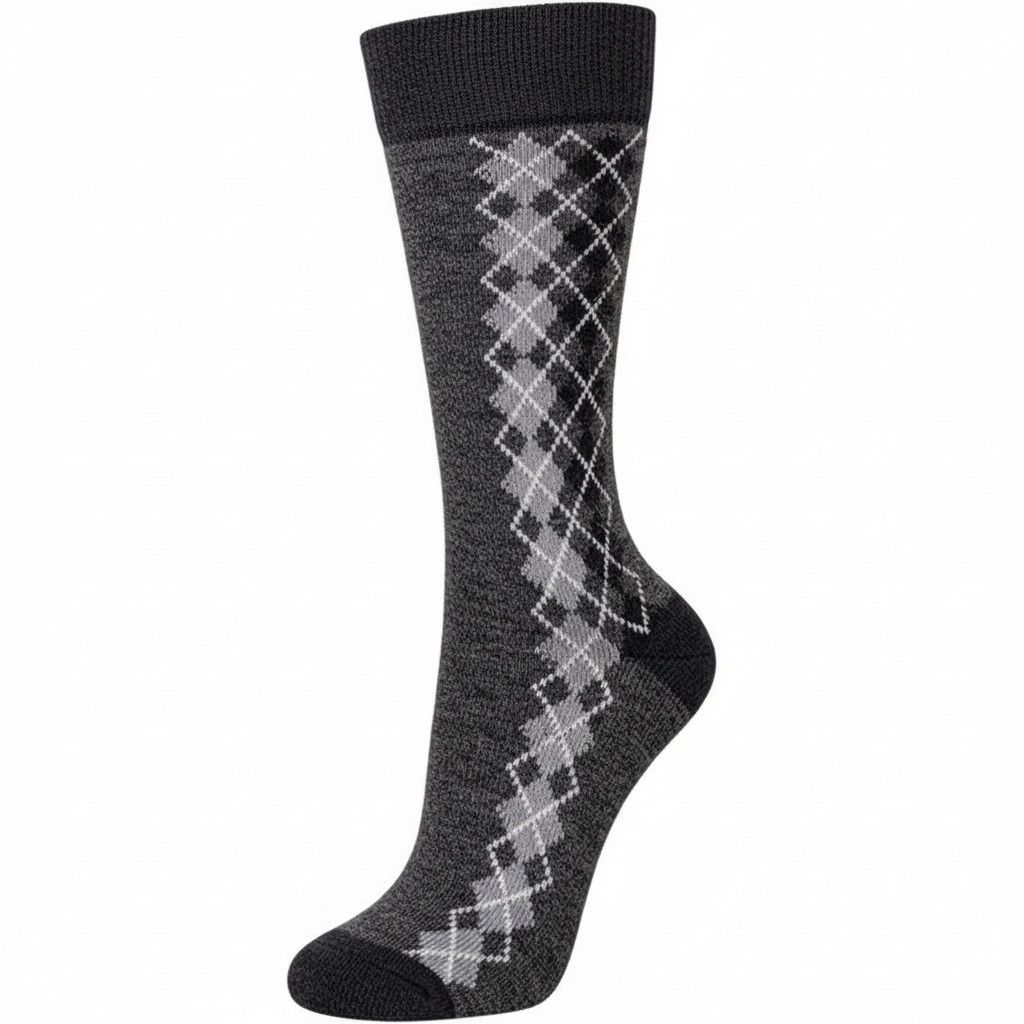 Classic Diamond Dress Socks, Color: Grey/Dk Grey, Size: Small/Medium
