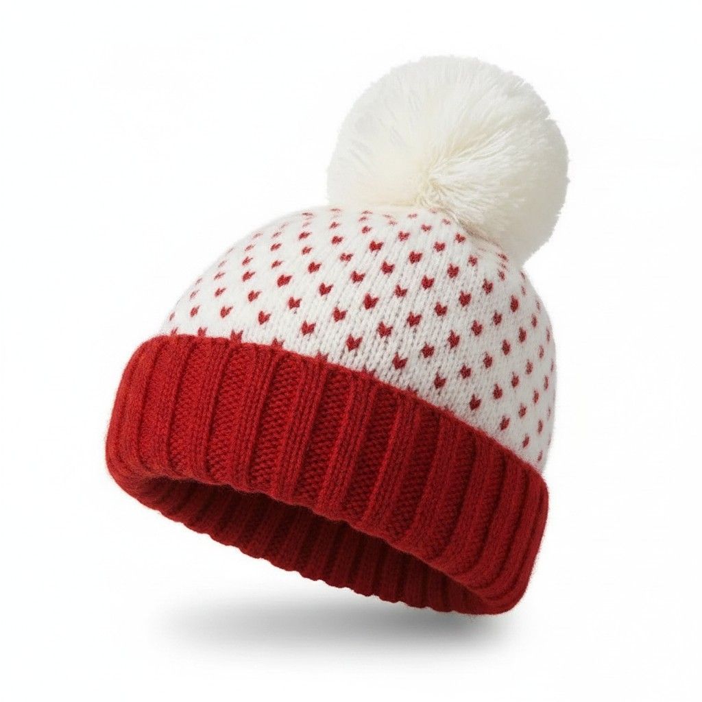 American Brushed Alpaca Hat, Color: Scarlet/White