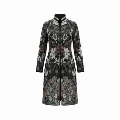 Flowers Symphony Coat w/Buttons