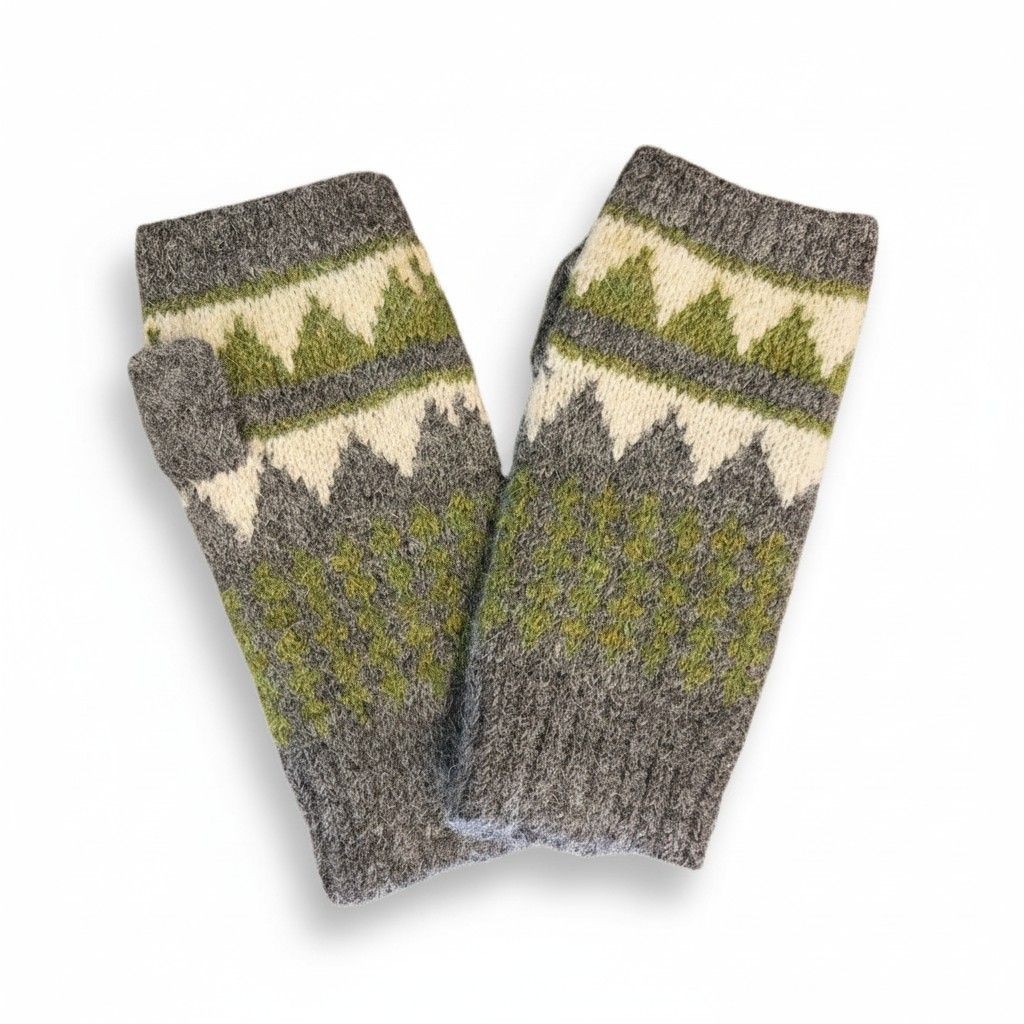 Colette Brushed Alpaca Fingerless Gloves, Color: Charcoal